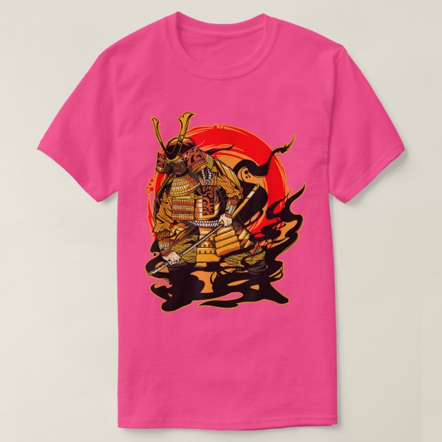 Japanska Samurai Sword Katana Armor Warrior T Shirt (Design framsida)