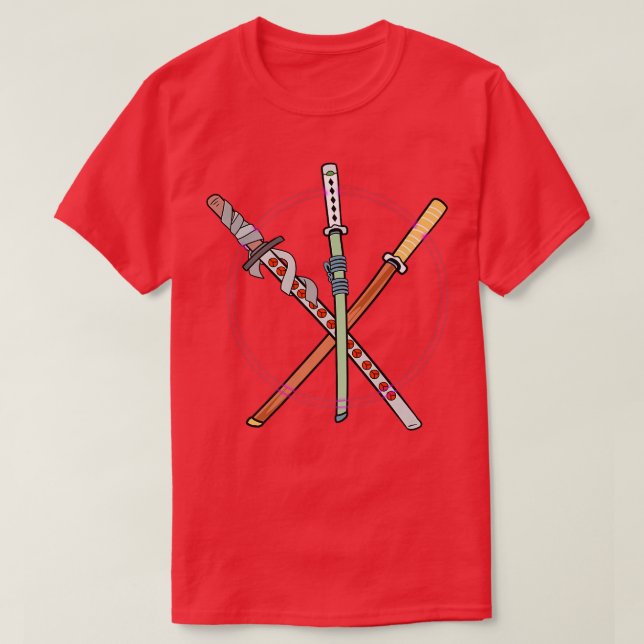 Japanska Samurai Swords T Shirt (Design framsida)