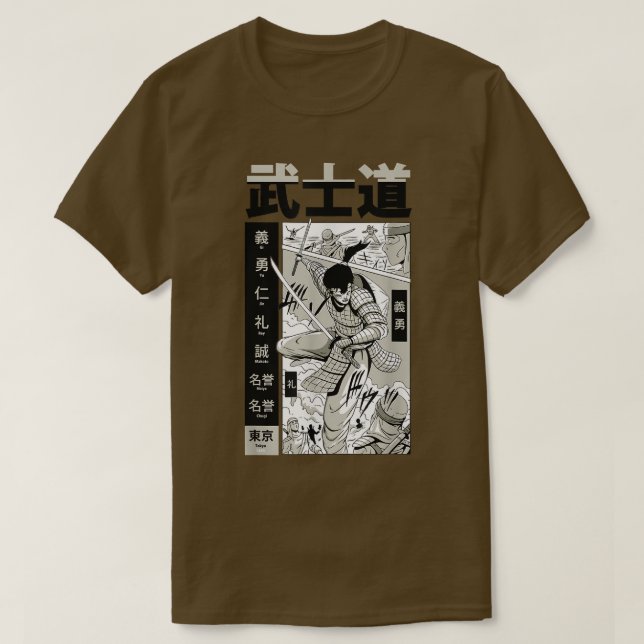 Japanska Samurai Swordsman Bushido Katana Ancient T Shirt (Design framsida)
