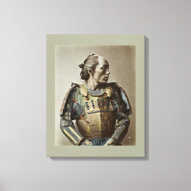 Japanska Samurai Vintage Photograph Canvas Art (Framsida)