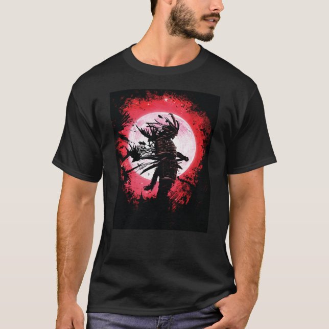Japanska Samurai Warrior Anime 3018png3018 T Shirt (Framsida)