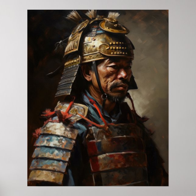 Japanska Samurai Warrior Art Print Poster (Framsidan)