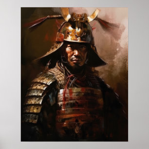 Japanska Samurai Warrior Art Print Poster
