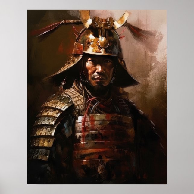 Japanska Samurai Warrior Art Print Poster (Framsidan)