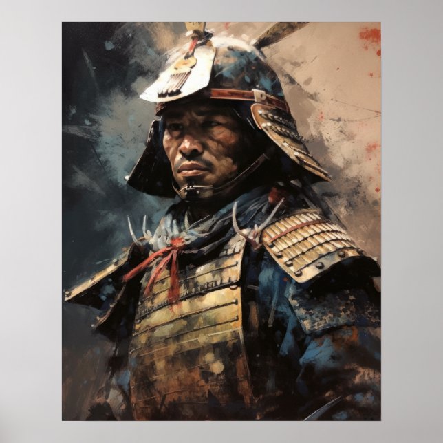 Japanska Samurai Warrior Art Print Poster (Framsidan)