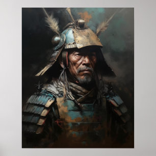 Japanska Samurai Warrior Art Print Poster