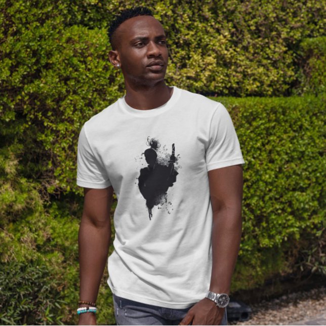 Japanska Samurai Warrior Bläck Art T Shirt (Skapare uppladdad)