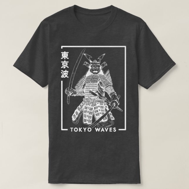 Japanska Samurai Warrior Drawn Minimalistic Japan T Shirt (Design framsida)
