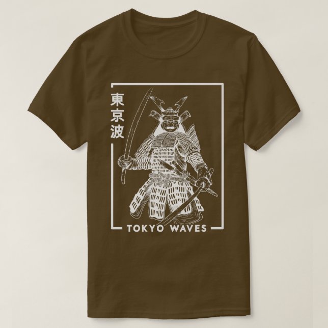 Japanska Samurai Warrior Drawn Minimalistic Japan  T Shirt (Design framsida)