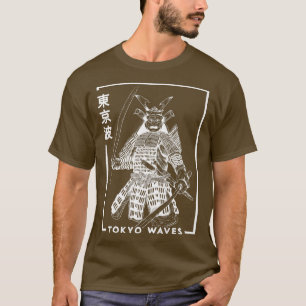 Japanska Samurai Warrior Drawn Minimalistic Japan T Shirt