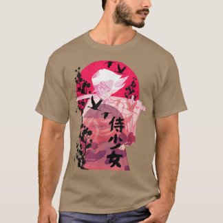 Japanska Samurai Warrior Illustration Stil (2) T Shirt