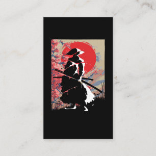 Japanska Samurai Warrior Japan Bushido Swordsman Visitkort