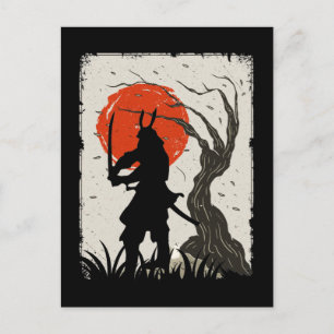 Japanska Samurai Warrior Japan Swordsman Vykort