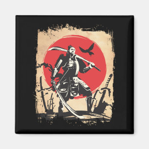 Japanska Samurai Warrior Japan Swordsmen Hero Magnet