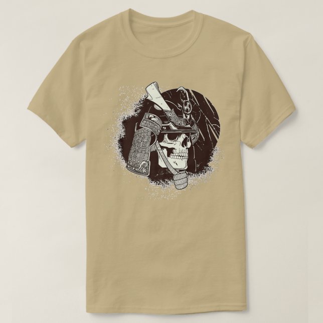 Japanska Samurai Warrior Katana Skeleton T Shirt (Design framsida)