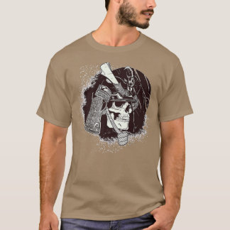 Japanska Samurai Warrior Katana Skeleton T Shirt