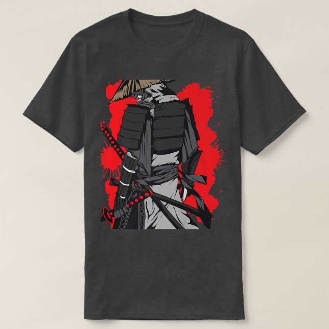 Japanska Samurai Warrior med Sword and Bushido Co T Shirt (Design framsida)