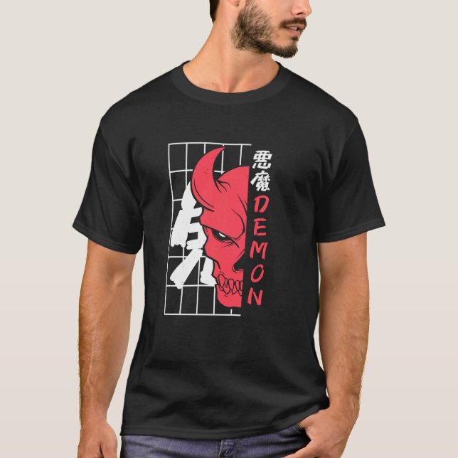 Japanska Samurai Warrior Oni Japan Mythology Demon T Shirt (Framsida)