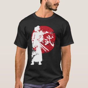 Japanska Samurai Warrior Retro Japan Calligraphy R T Shirt