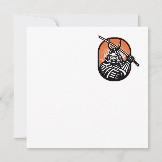 Japanska Samurai Warrior Sword Retro (Framsida)