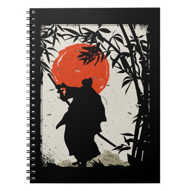 Japanska Samurai Warrior Swordsman Anteckningsbok (Framsidan)