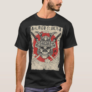 Japanska Samurai Warrior swordsman Oni Mask-gåva  T Shirt