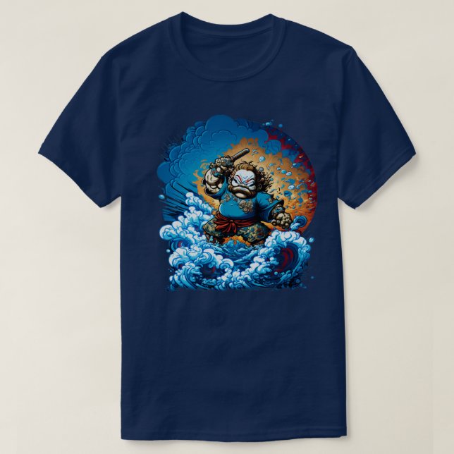 Japanska Samurai Warrior T Shirt (Design framsida)