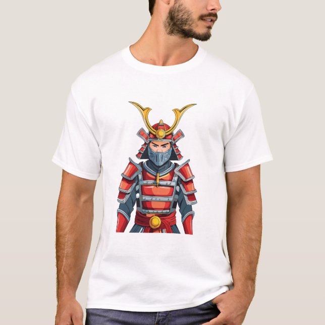 Japanska samurajer t shirt (Framsida)