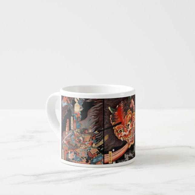 Japanska samurajer vs. Oni-strid Espressomugg (Framsida vänster)