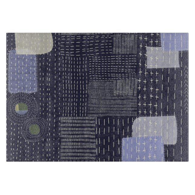 Japanska sashiko-stisar som liknar mönster (Framsidan)