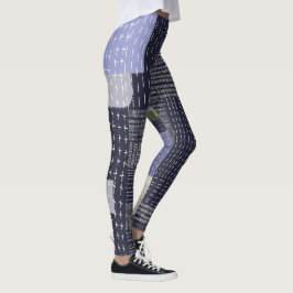 Japanska sashiko-stisar som liknar mönster leggings