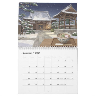 Japanska säsongstraditioner Washi Art-kalender Kalender