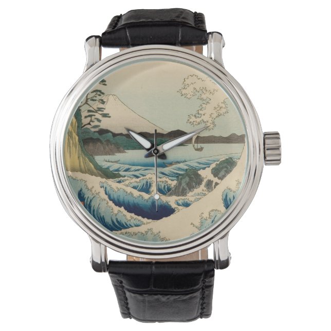 Japanska Satta Hiroshige Art Armbandsur (Framsida)