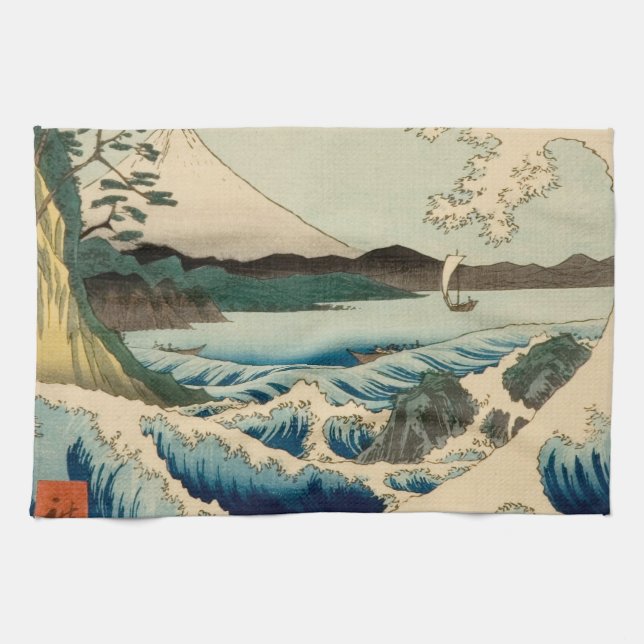 Japanska Satta Hiroshige Art Kökshandduk (Horisontell)