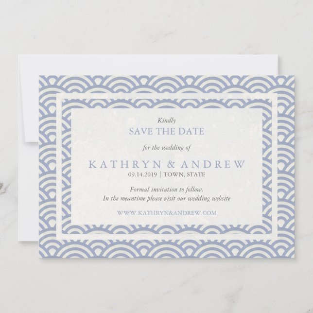 Japanska Seigaiha sparar datumet utan foto Spara Datumet (Framsida)