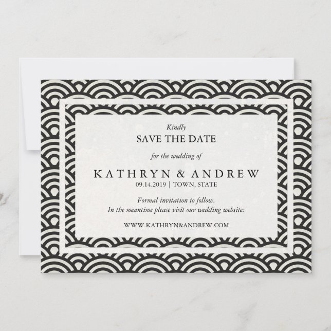 Japanska Seigaiha sparar datumet utan foto Spara Datumet (Framsida)