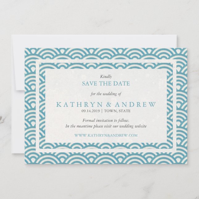 Japanska Seigaiha sparar datumet utan foto Spara Datumet (Framsida)