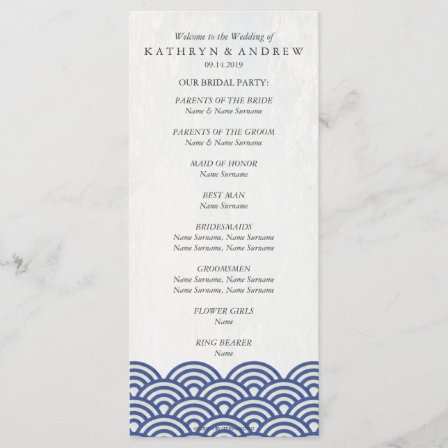 Japanska Seigaiha Vågar-program/serviceorder Program (Framsida)