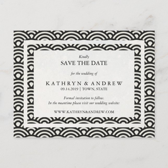 Japanska Seigaiha Vågar sparar datumnr Meddelande Vykort (Framsida)