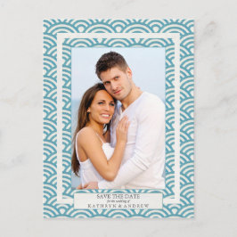 Japanska Seigaiha-vågor Spara datum-fotografi Meddelande Vykort