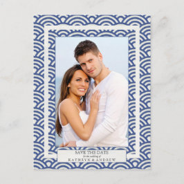 Japanska Seigaiha-vågor Spara datum Fotografi Meddelande Vykort