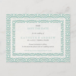 Japanska Seigaiha-vågor Spara datum Inget foto Meddelande Vykort