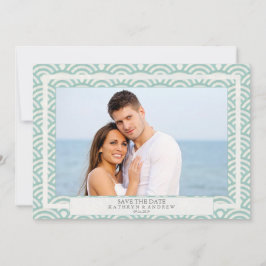 Japanska Seigaiha-vågor Spara datum Platt foto Inbjudningar