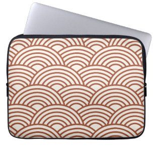 Japanska Seigaiha Wave Rust Terracotta Laptop Fodral