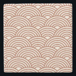 Japanska Seigaiha Wave Rust Terracotta Stenunderlägg<br><div class="desc">Japanska Seigaiha Wave - Black and White - Mönster - Rust,  Earth Tones,  Terracotta.</div>