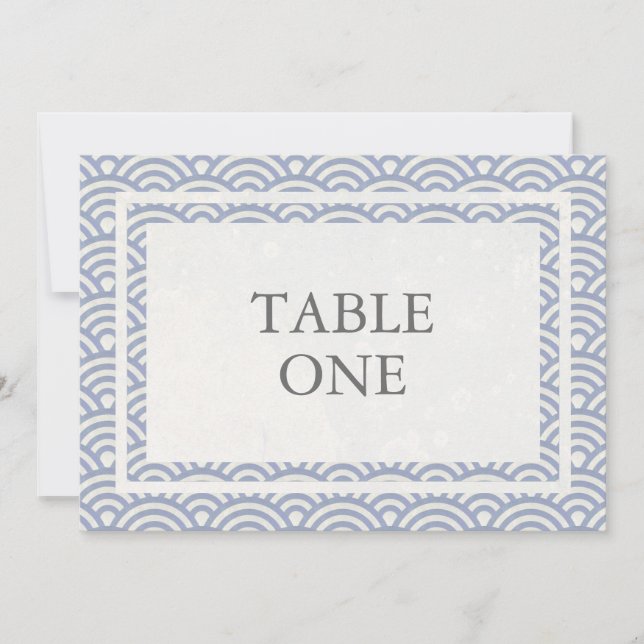 Japanska Seigha-stiliserade vågor Stort bordskortn Inbjudningar (Framsida)