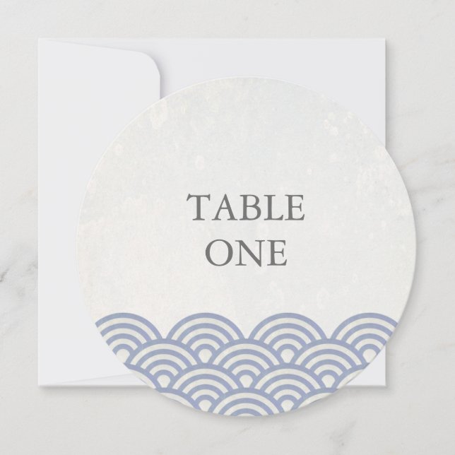 Japanska Seigha Stiliskt Vågformat Bordskort (Framsida)