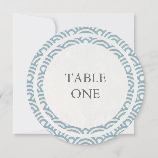 Japanska Seigha Stylized Vågar Round Bordsnummer (Framsida)