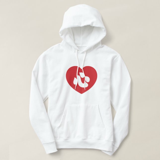 Japanska Shin Kanji Kokoro Heart 心 Hoodie (Design framsida)