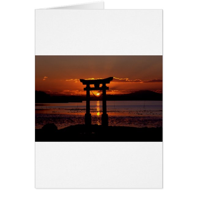 Japanska Shrine Nagao Hälsningskort (Framsidan)